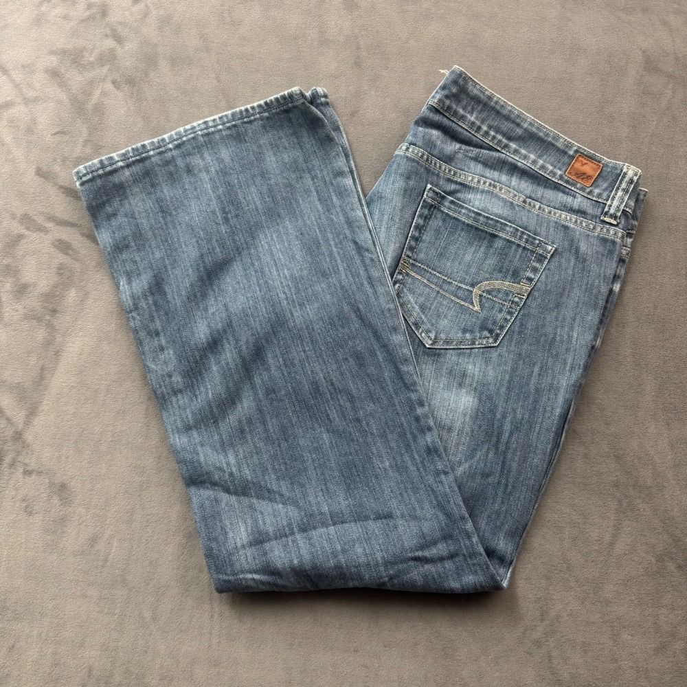 American Eagle Bootcut Jeans Womens 16 Medium Wash Stretch Denim Blue Pants